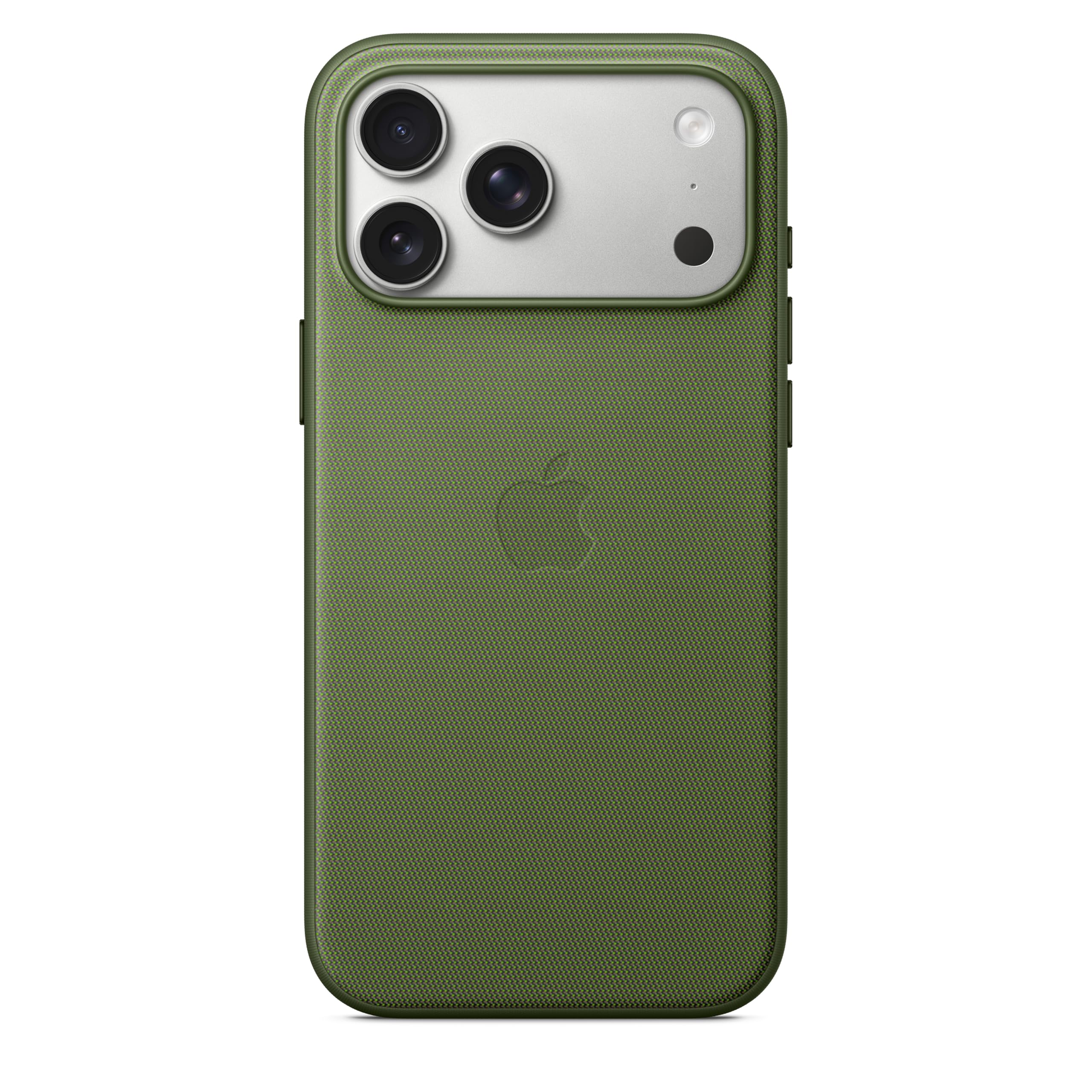 Apple iPhone 17 Pro Max TechWoven Case with MagSafe, green side view, secure grip.