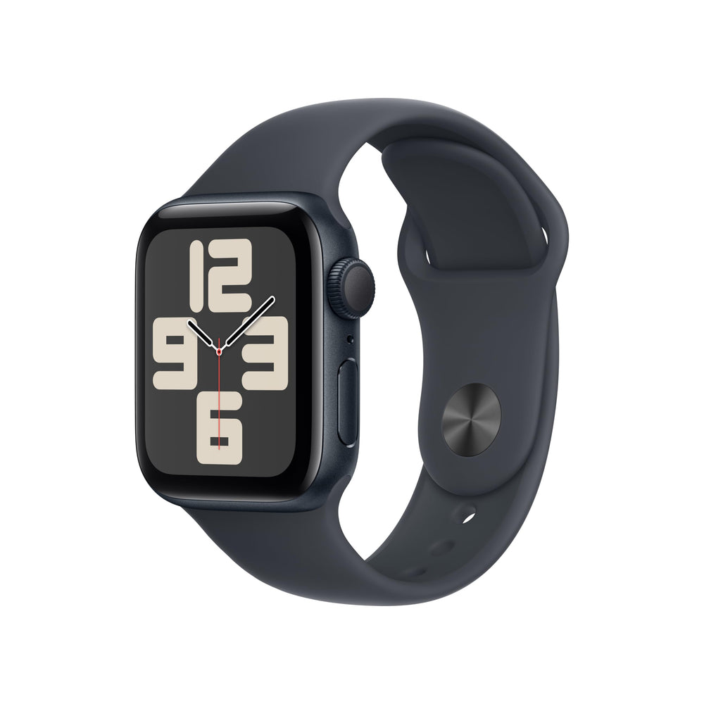Apple Watch SE 2nd Gen midnight aluminum case with band—sleek daily wear