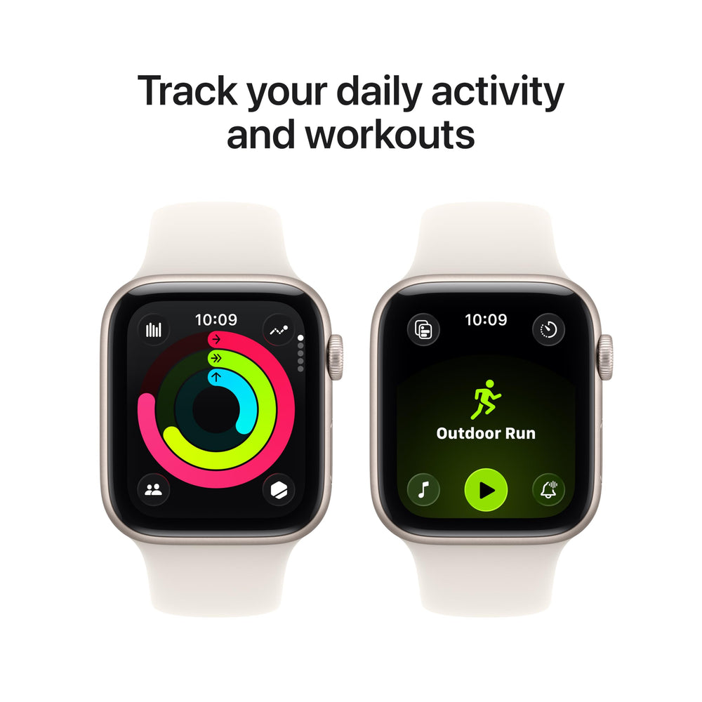 Real-time workout metrics during activity on Apple Watch SE 3.