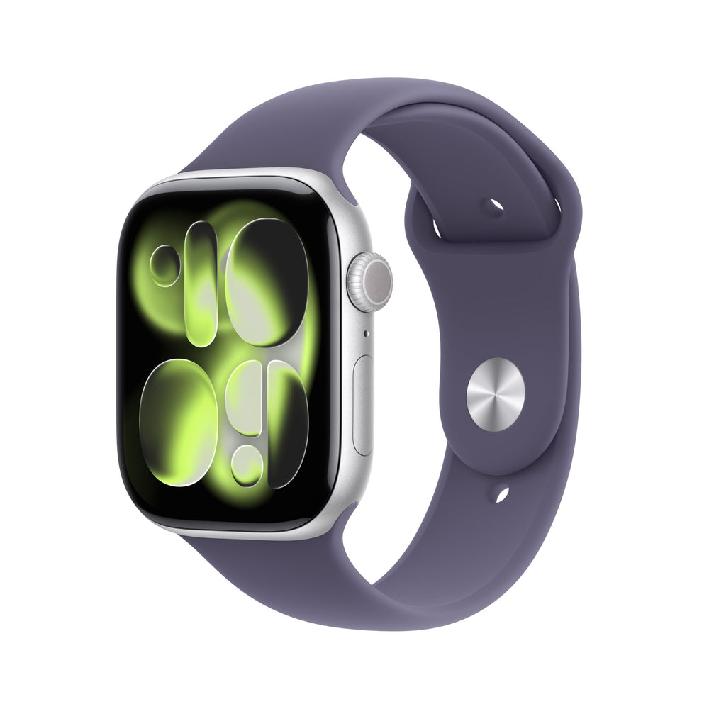 Apple Watch Series 11 display close-up with vibrant Always-On screen for quick health and activity glances.