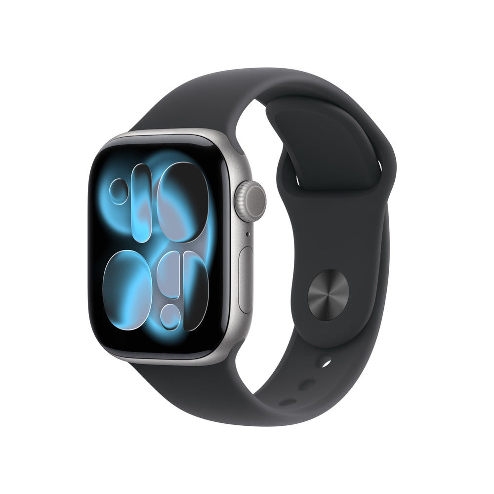 Apple Watch Series 11 with space-gray aluminum case for durable daily health tracking.