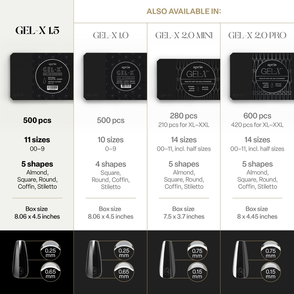 APRÉS Gel-X system includes 500 pieces for bulk nail extensions.