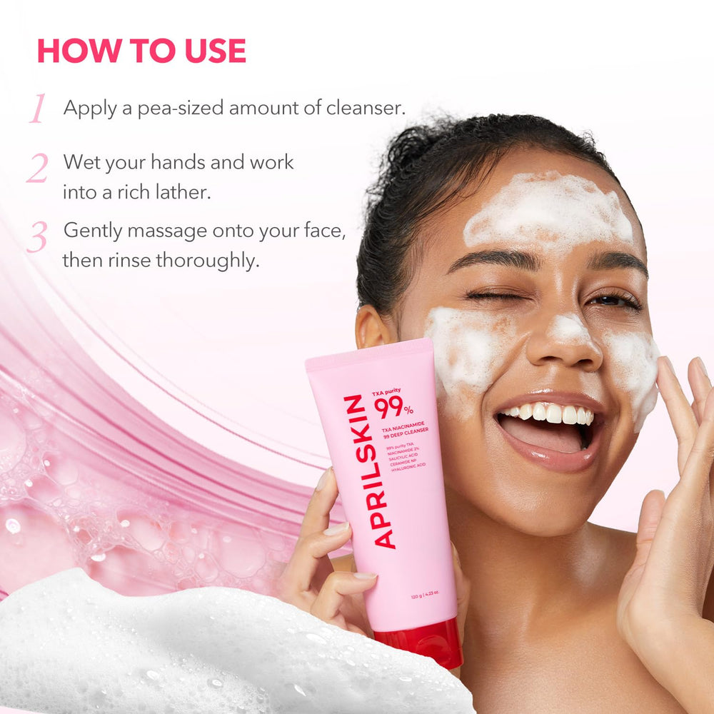APRILSKIN blackhead-care demonstration showing impurity removal.