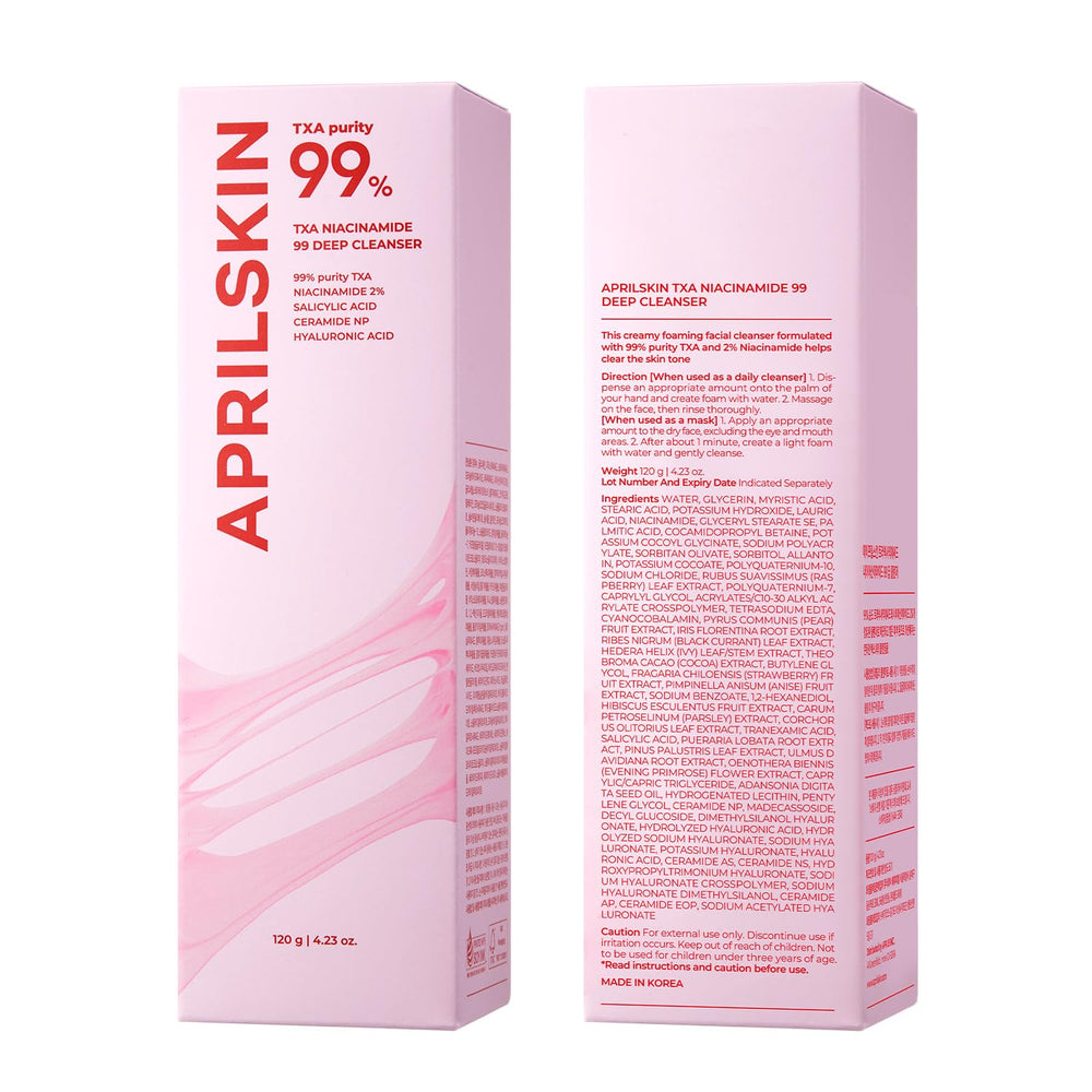 APRILSKIN daily routine shot showing how to use the cleanser.
