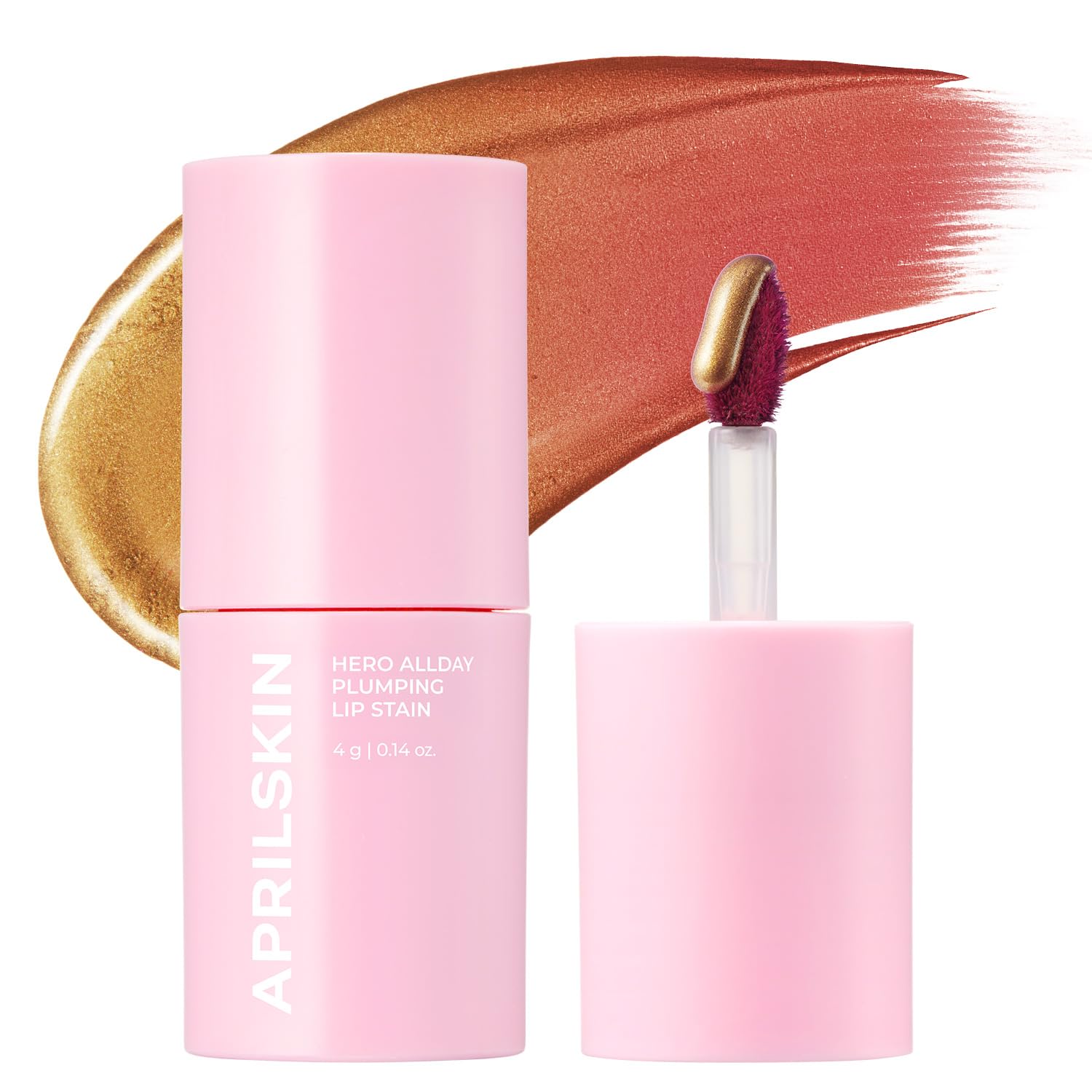 APRILSKIN Hero All Day Plumping Lip Stain rose swatch for fuller lips