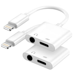 Aprolink Apple MFi 2in1 dongle for iPhone, enabling charging and 3.5mm audio on the go.