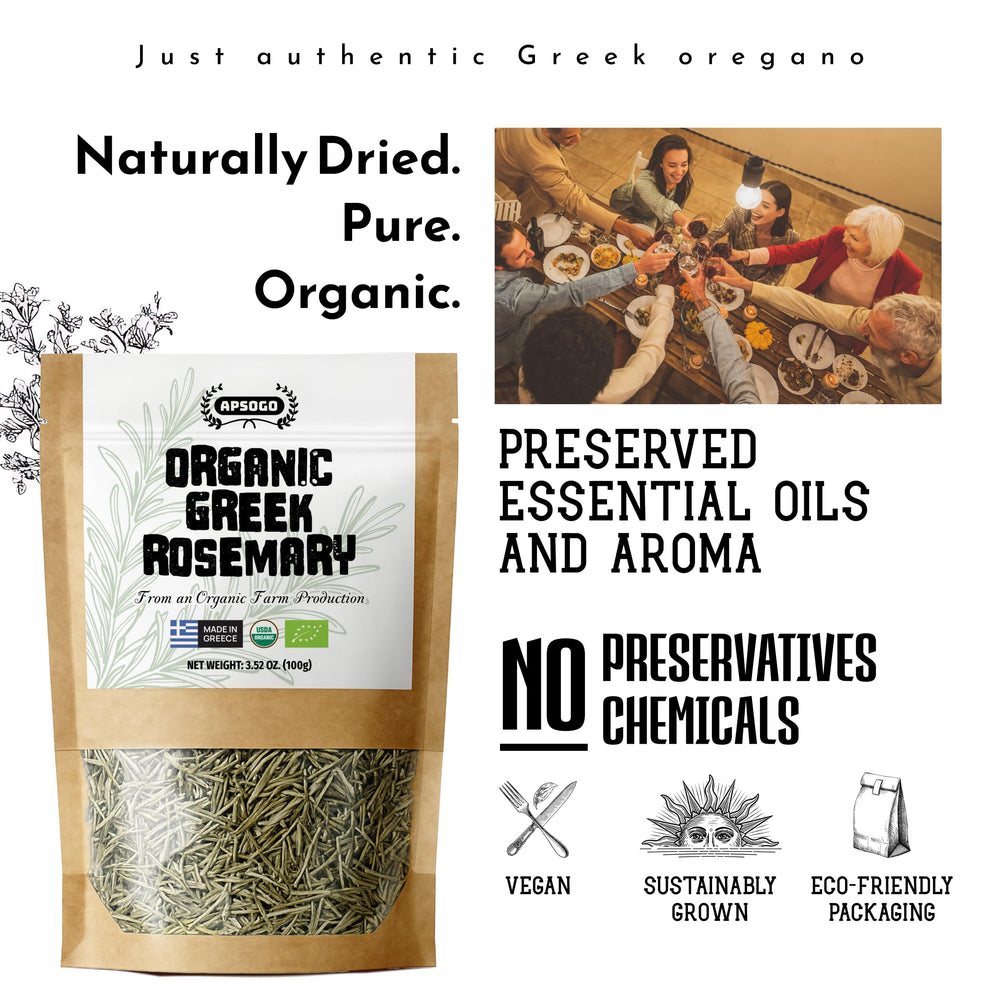 APSOGO Greek-origin rosemary highlights Mediterranean aroma for seasoning and tea.