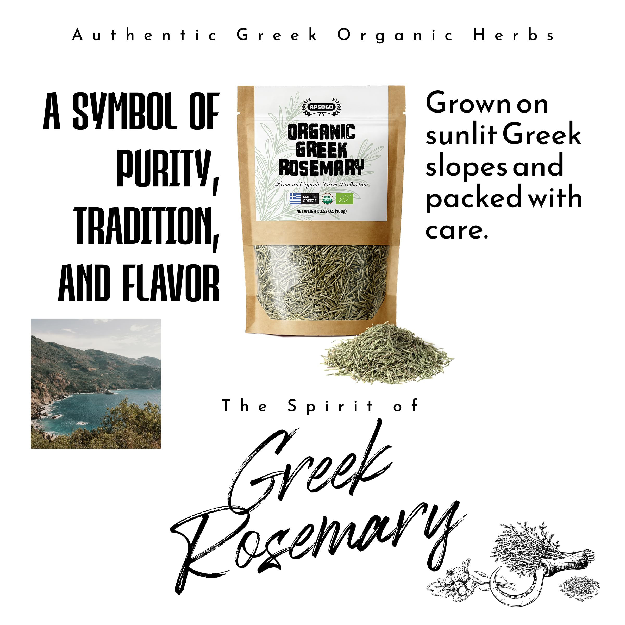 APSOGO rosemary enhances roasted meats, vegetables, and sauces for versatile cooking.