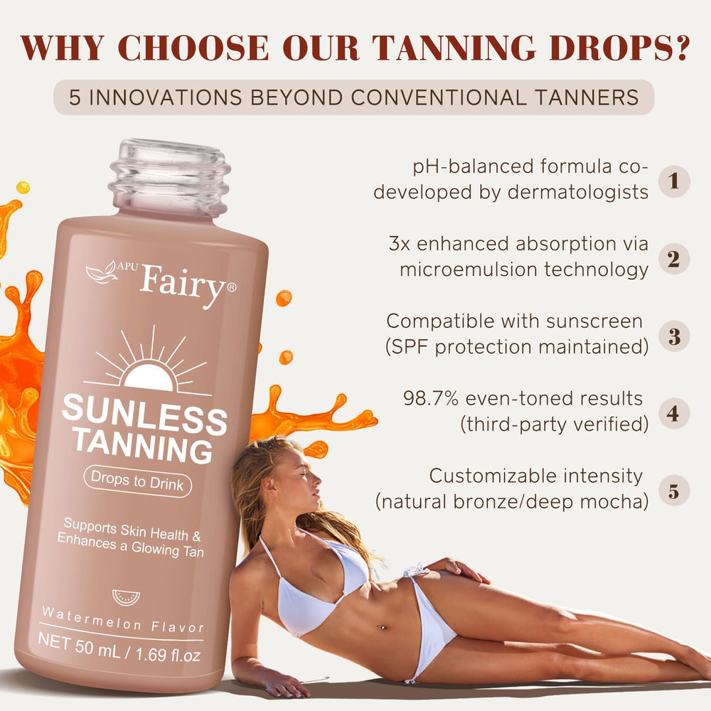 APU.FAIRY bronze glow skin image shows subtle bronze on face and body.