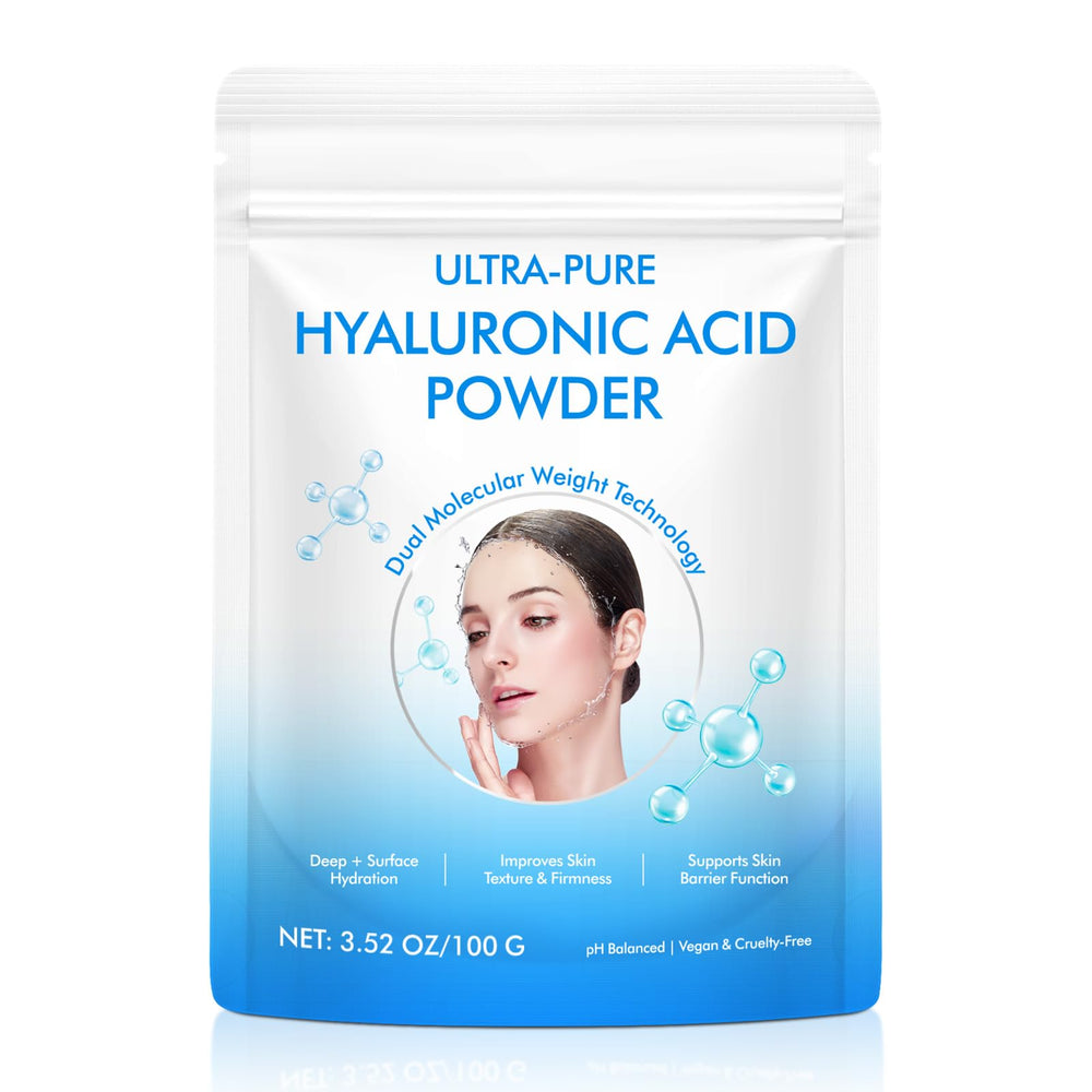 APUUFYQC Pure Hyaluronic Acid Powder bottle for hydration and DIY serums