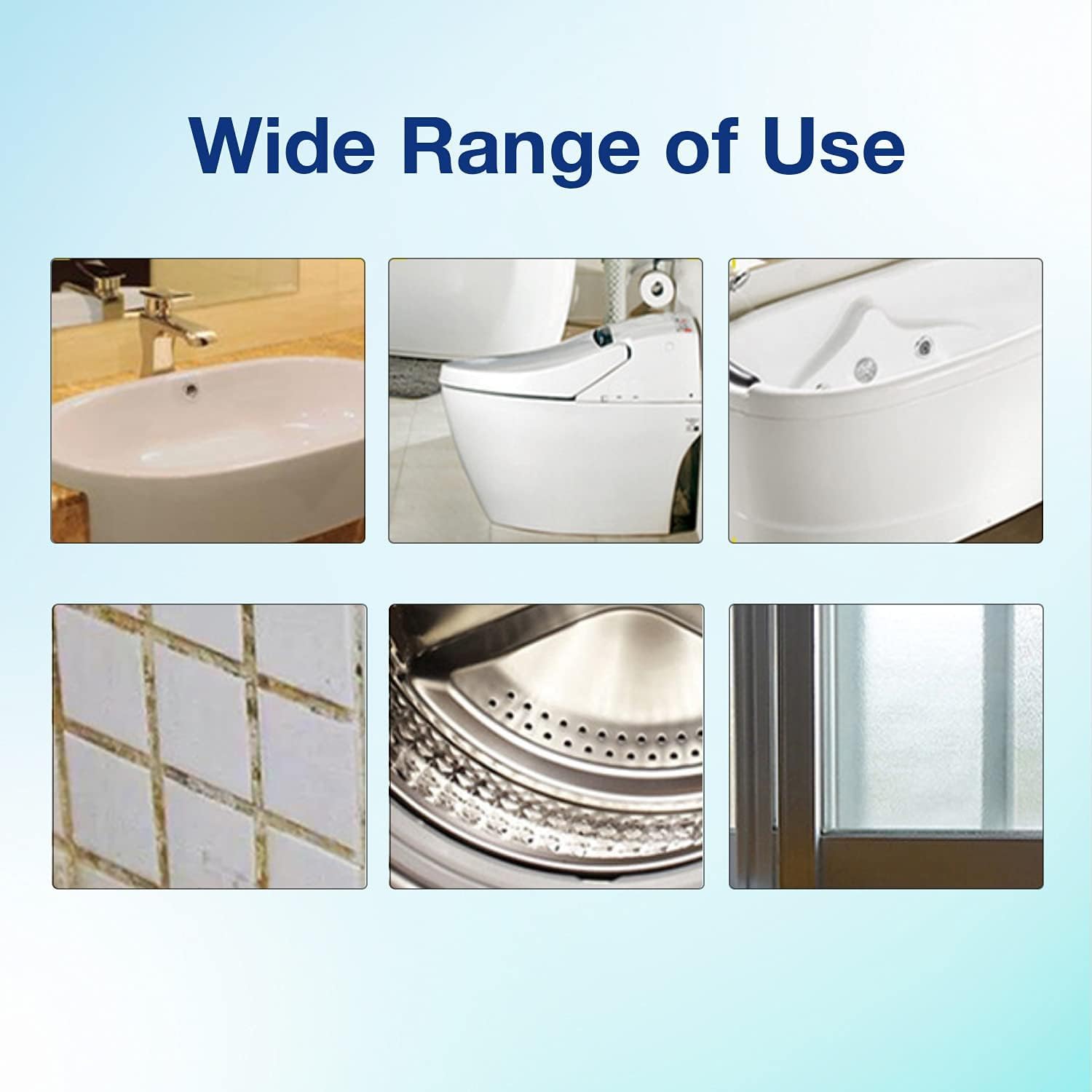 APULITO cleaner gel around silicone and grout helps prevent staining.