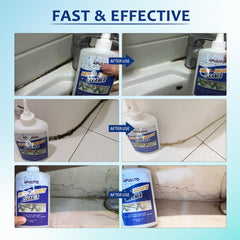 APULITO Cleaner Gel around silicone sealant edges helps remove buildup.