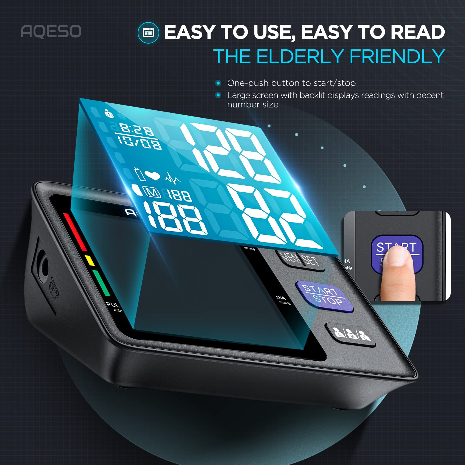 AQESO BP monitor travel kit ready for home and on-the-go use.