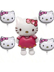 AQHOFSV Kitty Balloons white theme for birthday parties with a cute cat motif