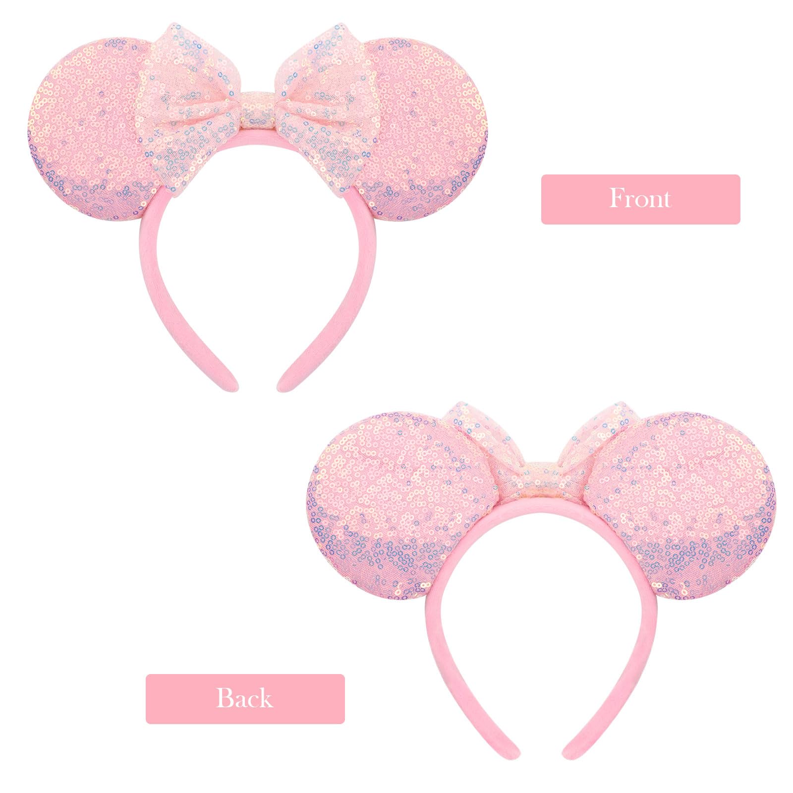 AQOKKA mouse ears headband worn comfortably for all-day events.