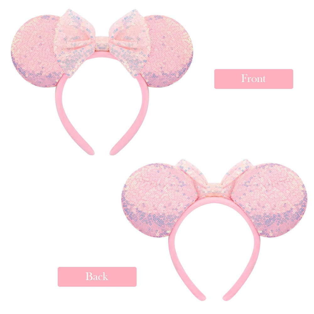 AQOKKA mouse ears headband worn comfortably for all-day events.