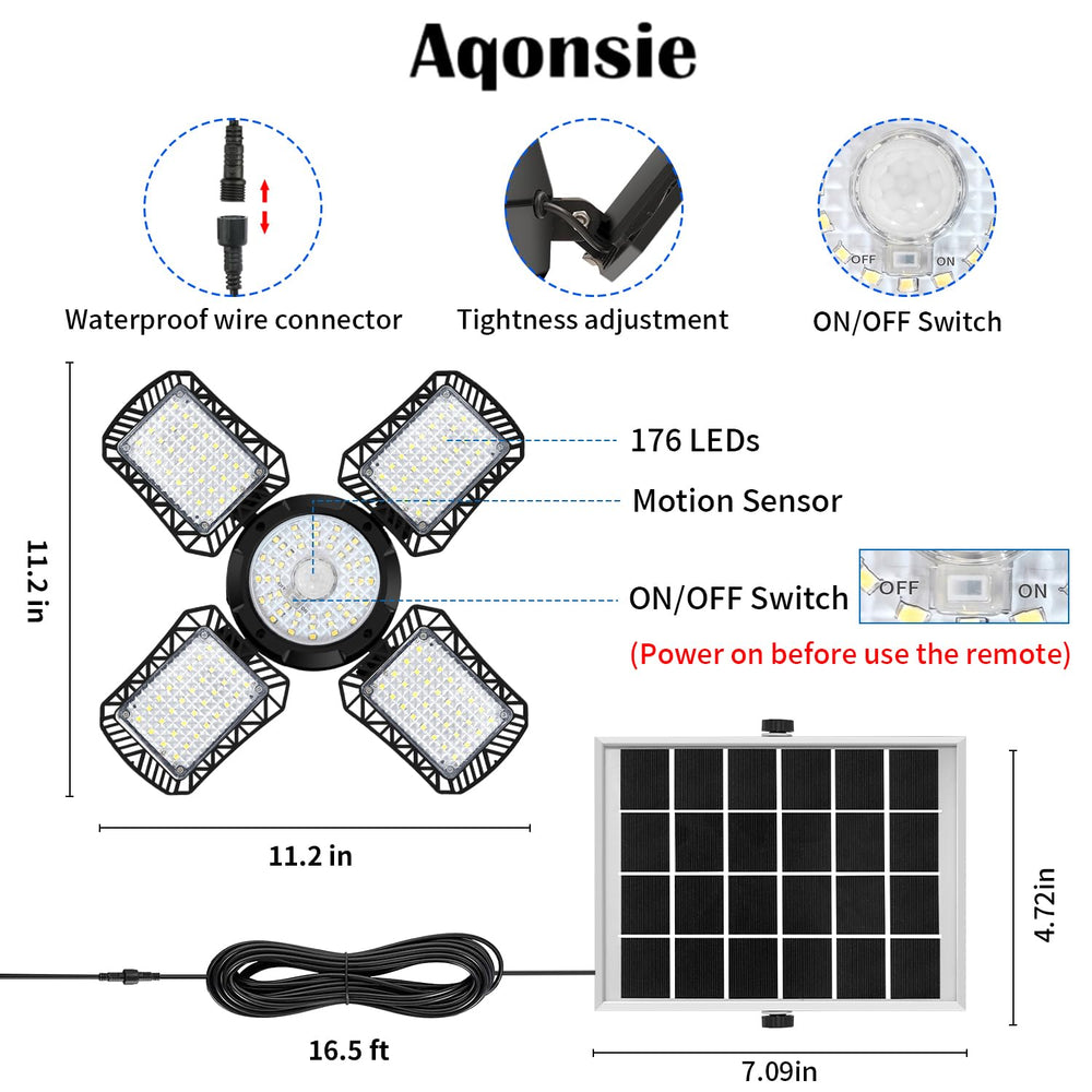 Aqonsie IP65 waterproof construction withstands rain for outdoors.