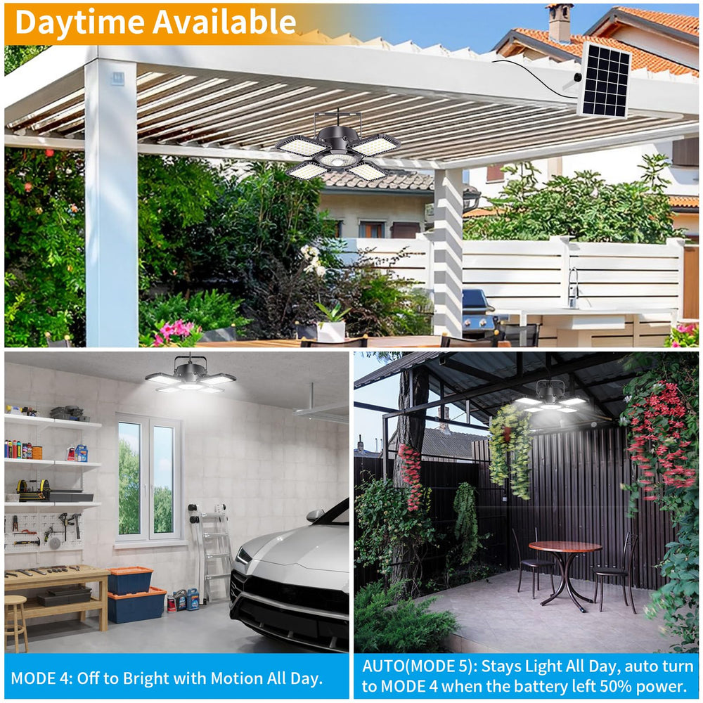Aqonsie Solar Shed Light motion sensor activates hands-free illumination.