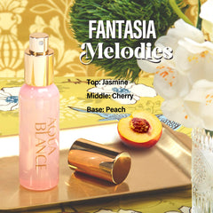 AQUA BLANCE Fantasia Melodies bottle spray enhances feminine allure.