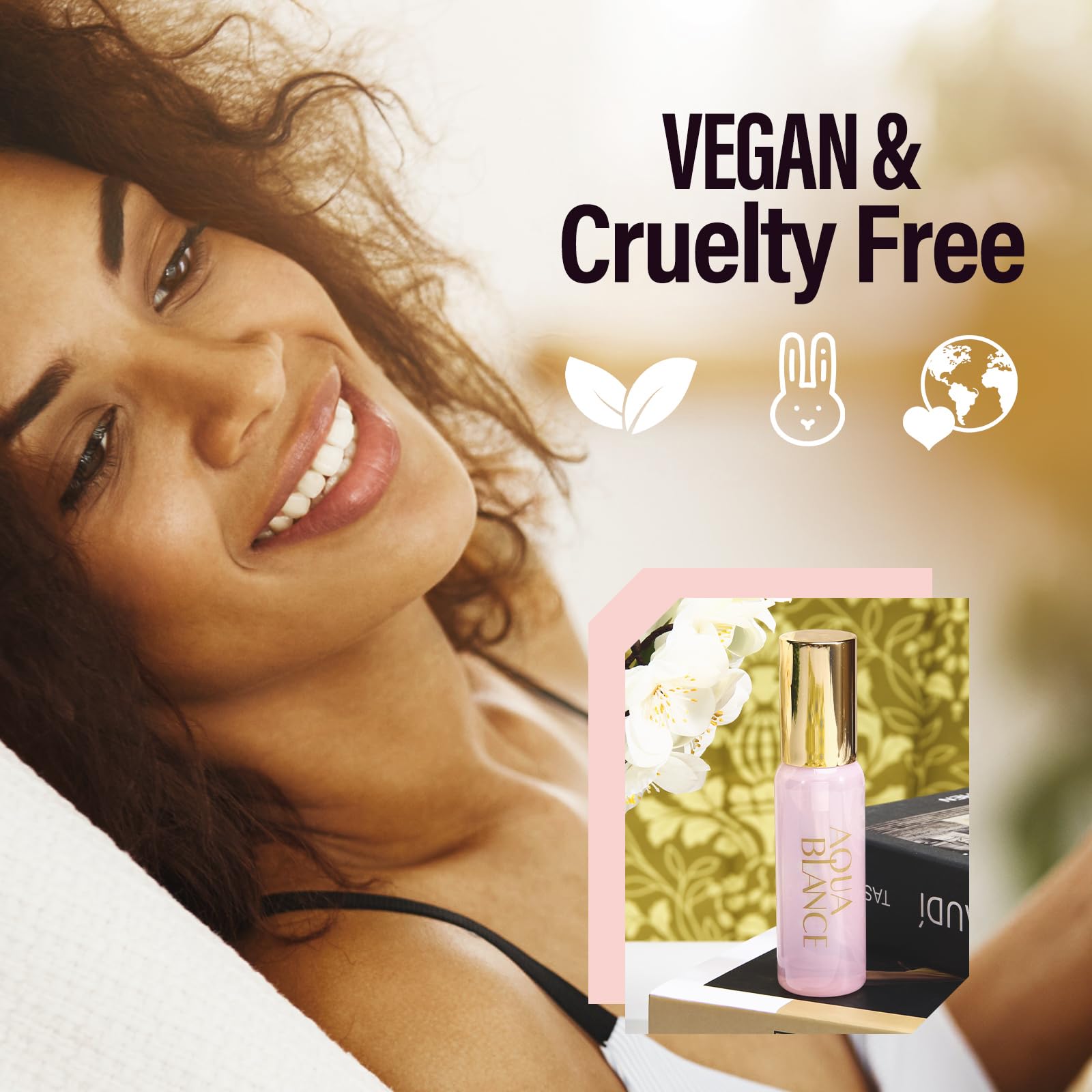 AQUA BLANCE Long-lasting Freshness bottle spray for day-long aroma.