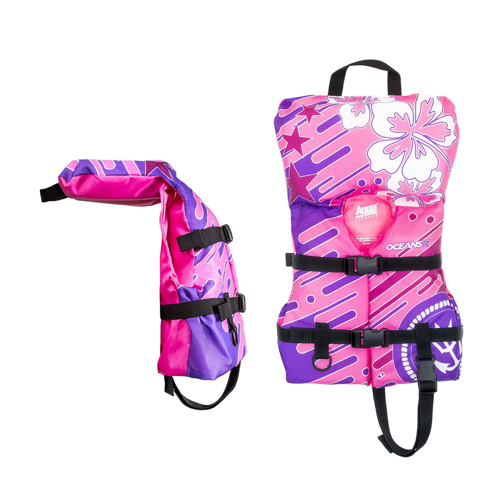 Aqua LEISURE Oceans 7 adjustable-strap PFD for versatile sizing.