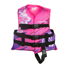 Aqua LEISURE Oceans7 30-50 lb kids life jacket, ideal for family swimming.
