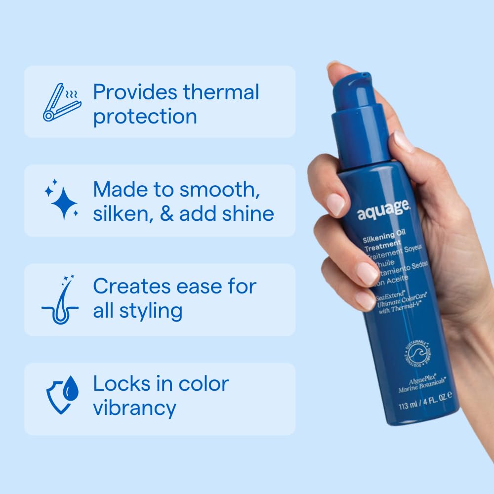 Aquage SeaExtend Silkening Oil Treatment colorless formula visual
