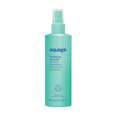 Aquage Thickening Spray Gel bottle close-up with sea botanicals for added body