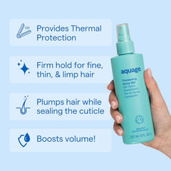 Aquage Thickening Spray Gel texture and application on hair