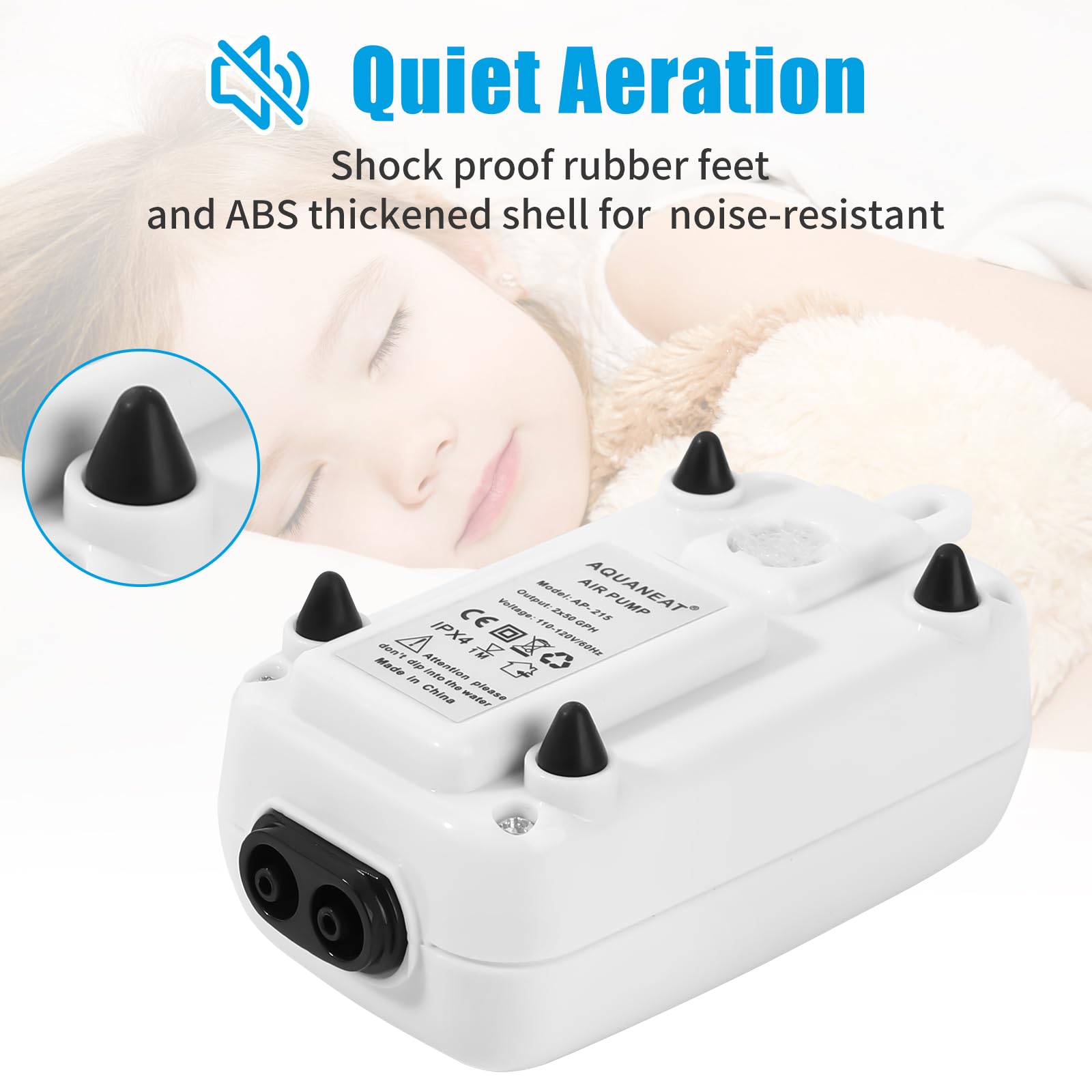 AQUANEAT dual outlet with tubing and air stones kit setup