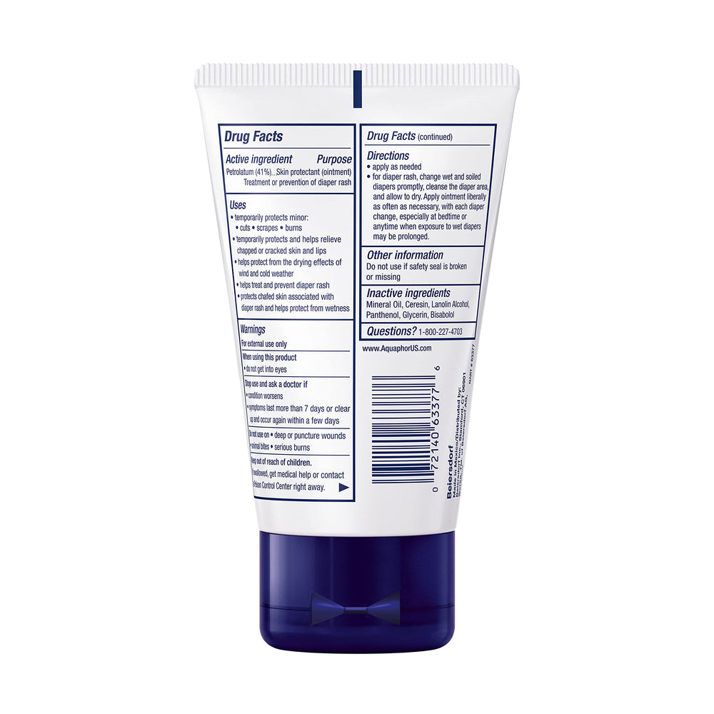 Close-up of Aquaphor Baby Healing Ointment tube