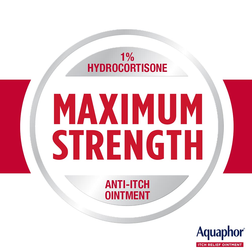 Aquaphor Itch Relief Ointment tube back view with ingredient details.