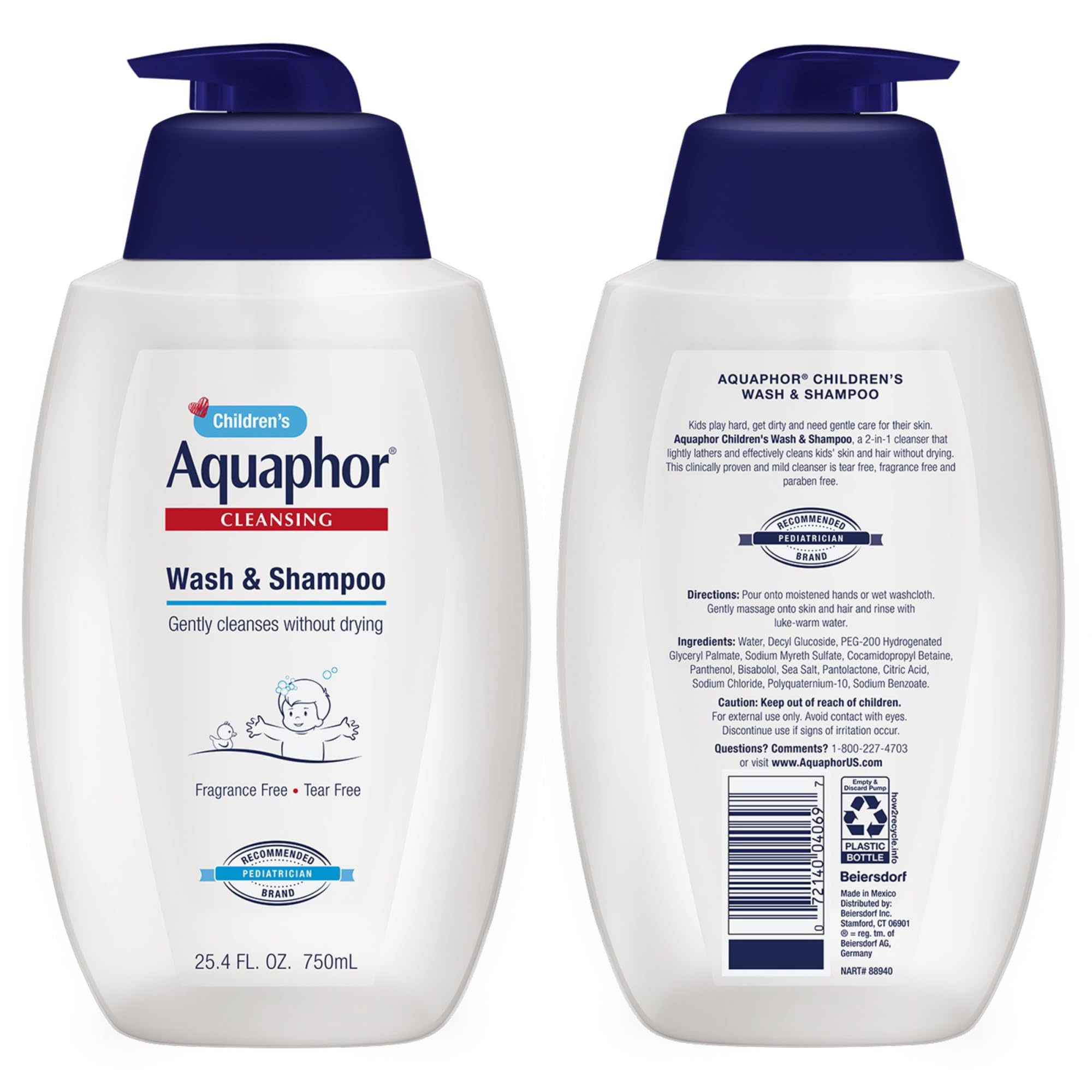 Aquaphor child bath time becomes easier with a gentle, light-lather cleanse.