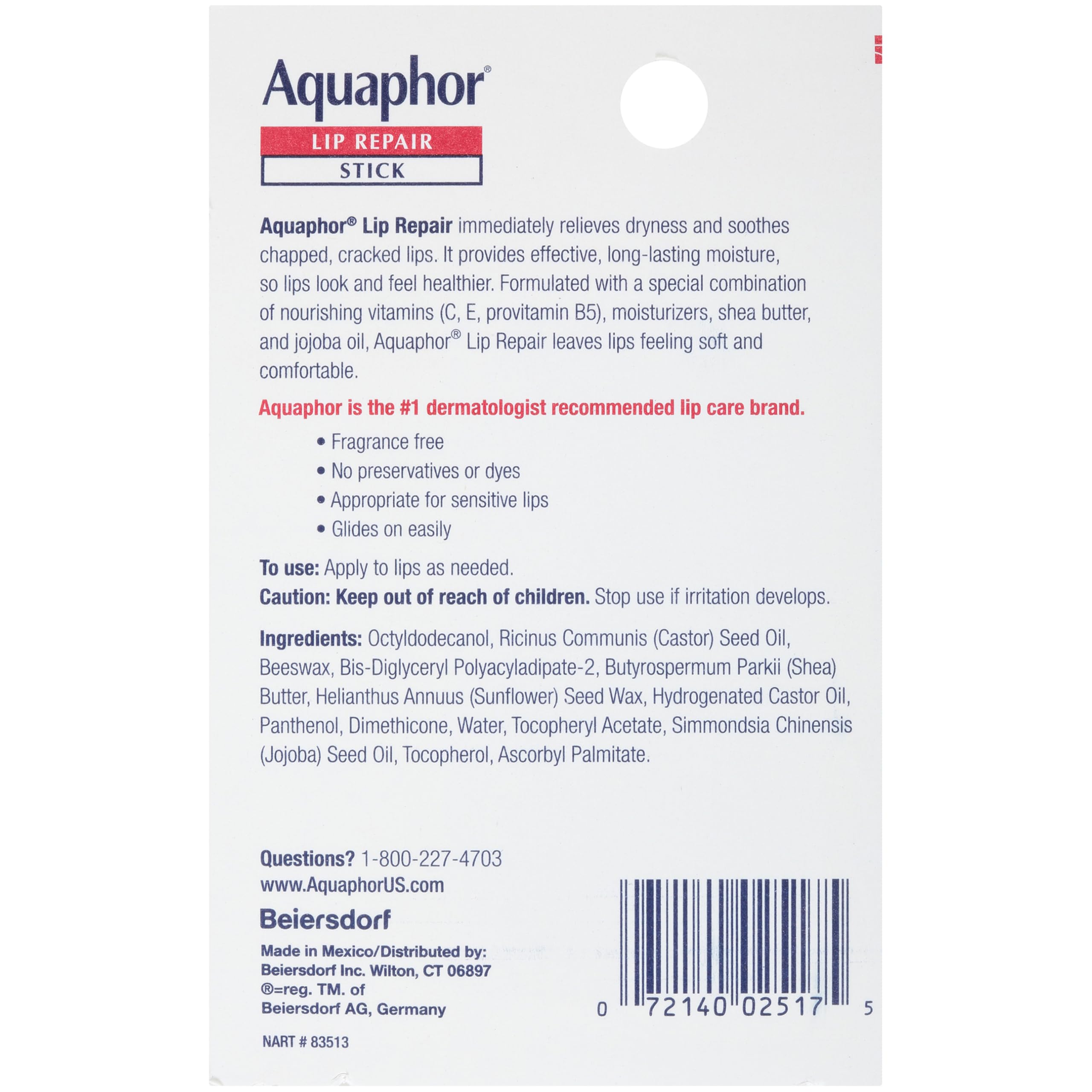 Bundle photo displays Aquaphor Lip Repair sticks neatly arranged in a row.