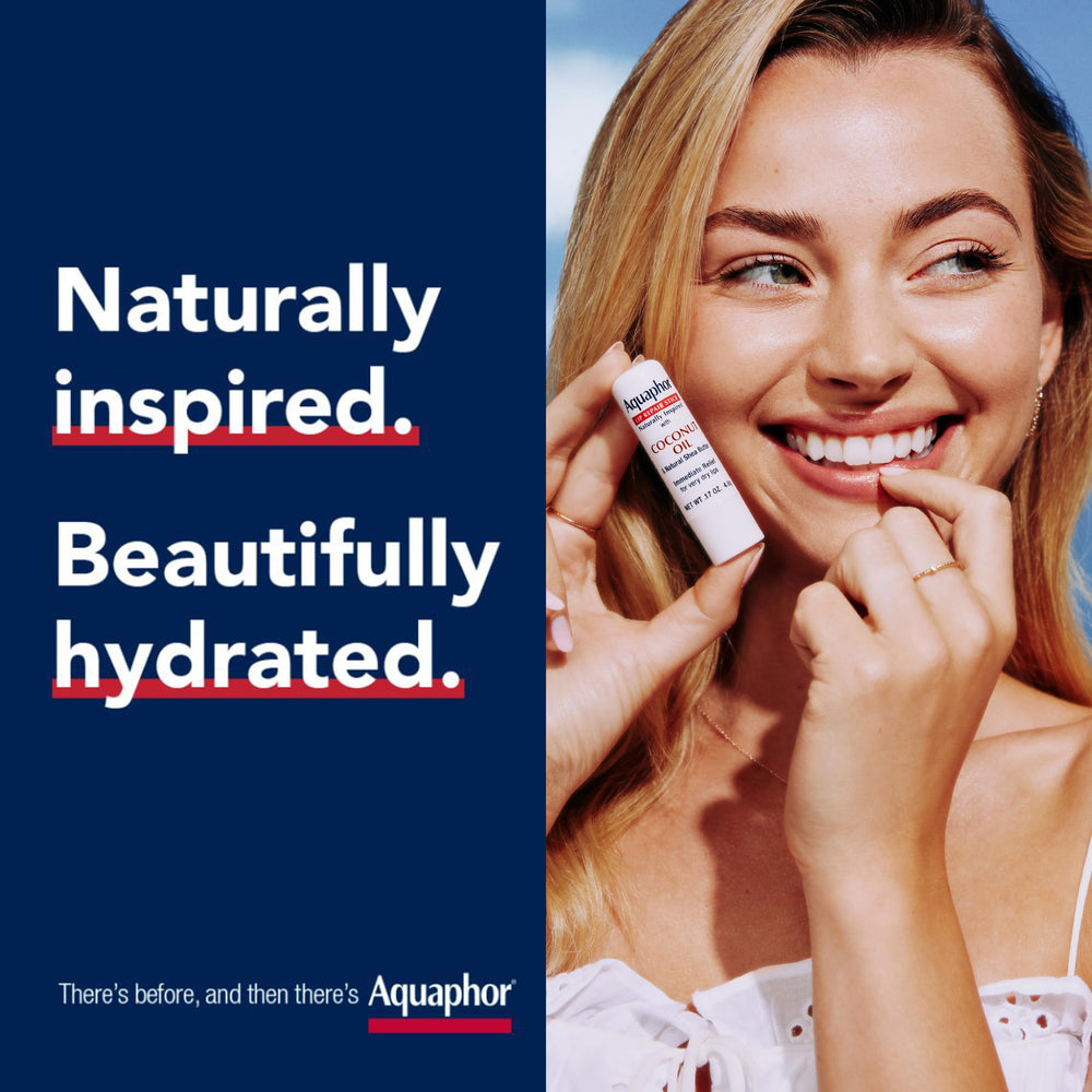 Aquaphor Lip Repair Stick creamy texture nourishes dry lips instantly.