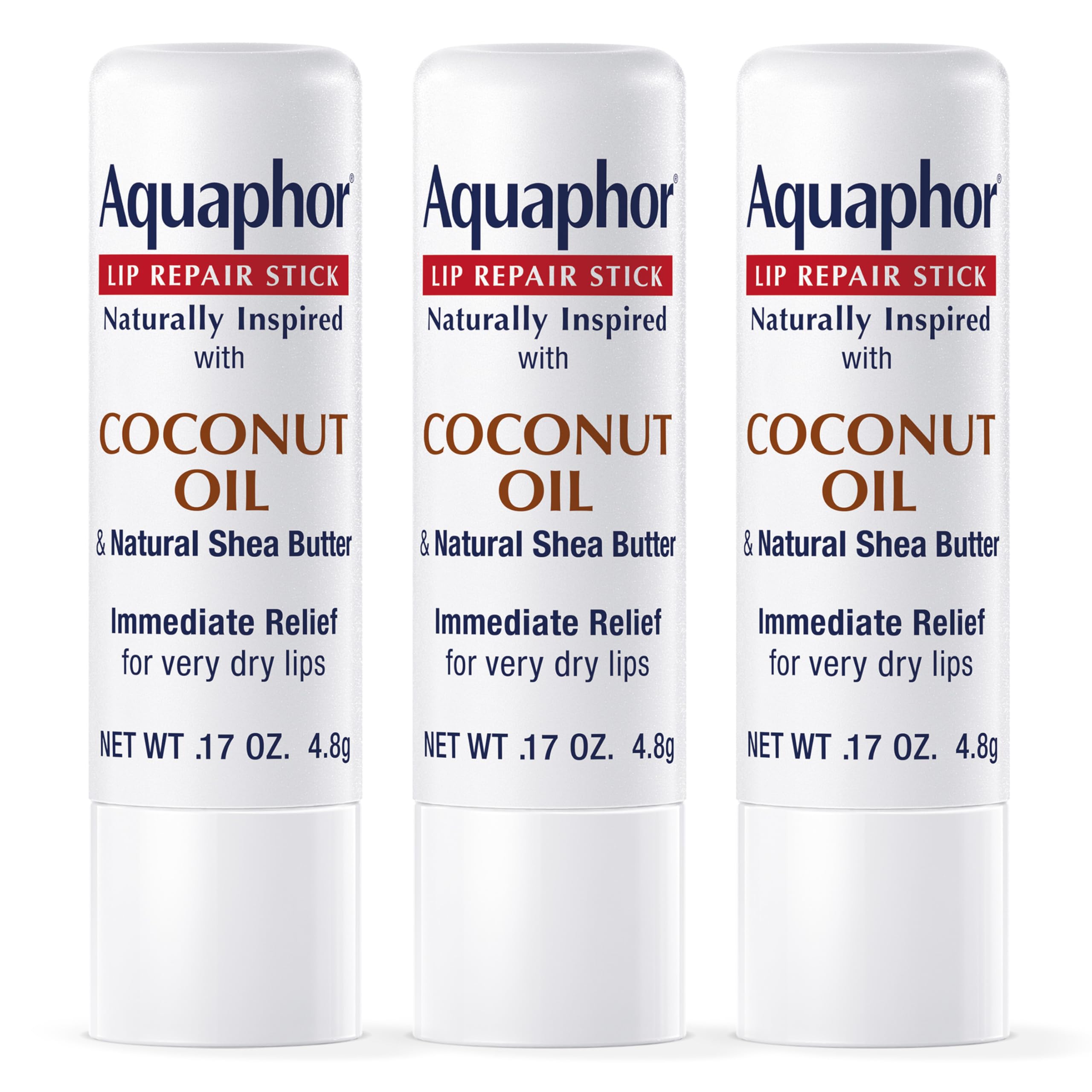 Aquaphor Lip Repair Stick packaging highlights compact portability.