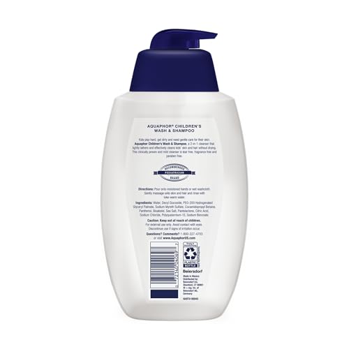 Aquaphor two-in-one wash saves time during bath routines.