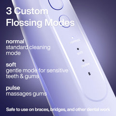 Aquasonic Icon Water Flosser lilac jet tip for between-teeth cleaning and gumline care