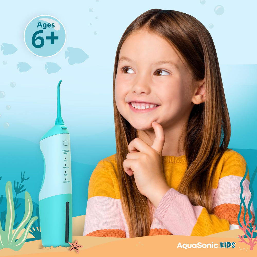 AquaSonic Kids' Water Flosser customization stickers boost motivation