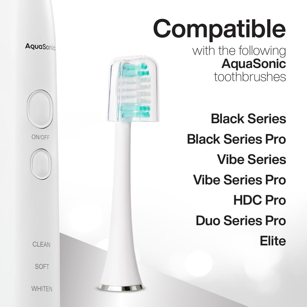 Packaging image of white AquaSonic brush heads for clean look.