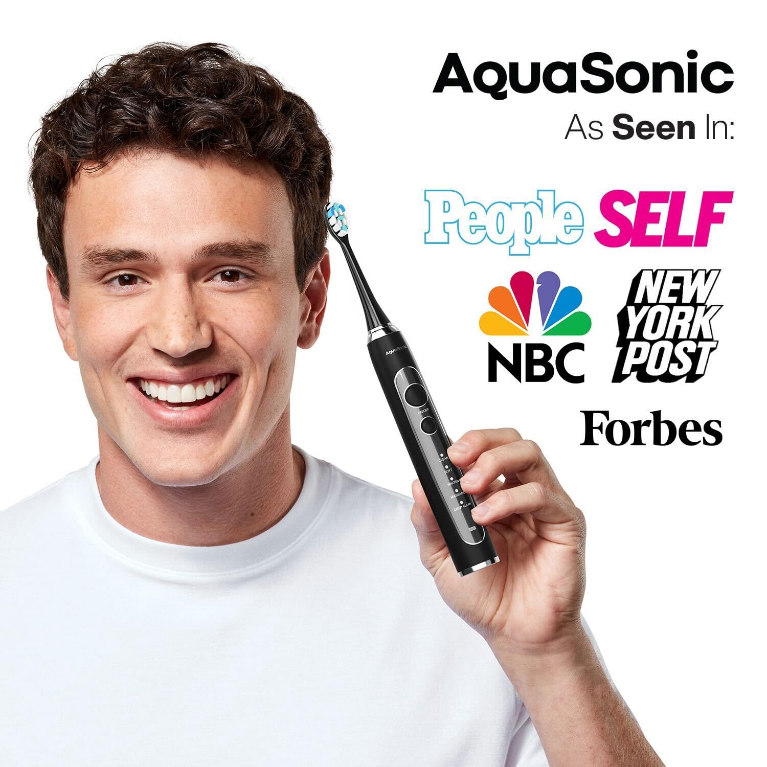 Aquasonic PRO UV IPX7 waterproof design supports safe shower brushing