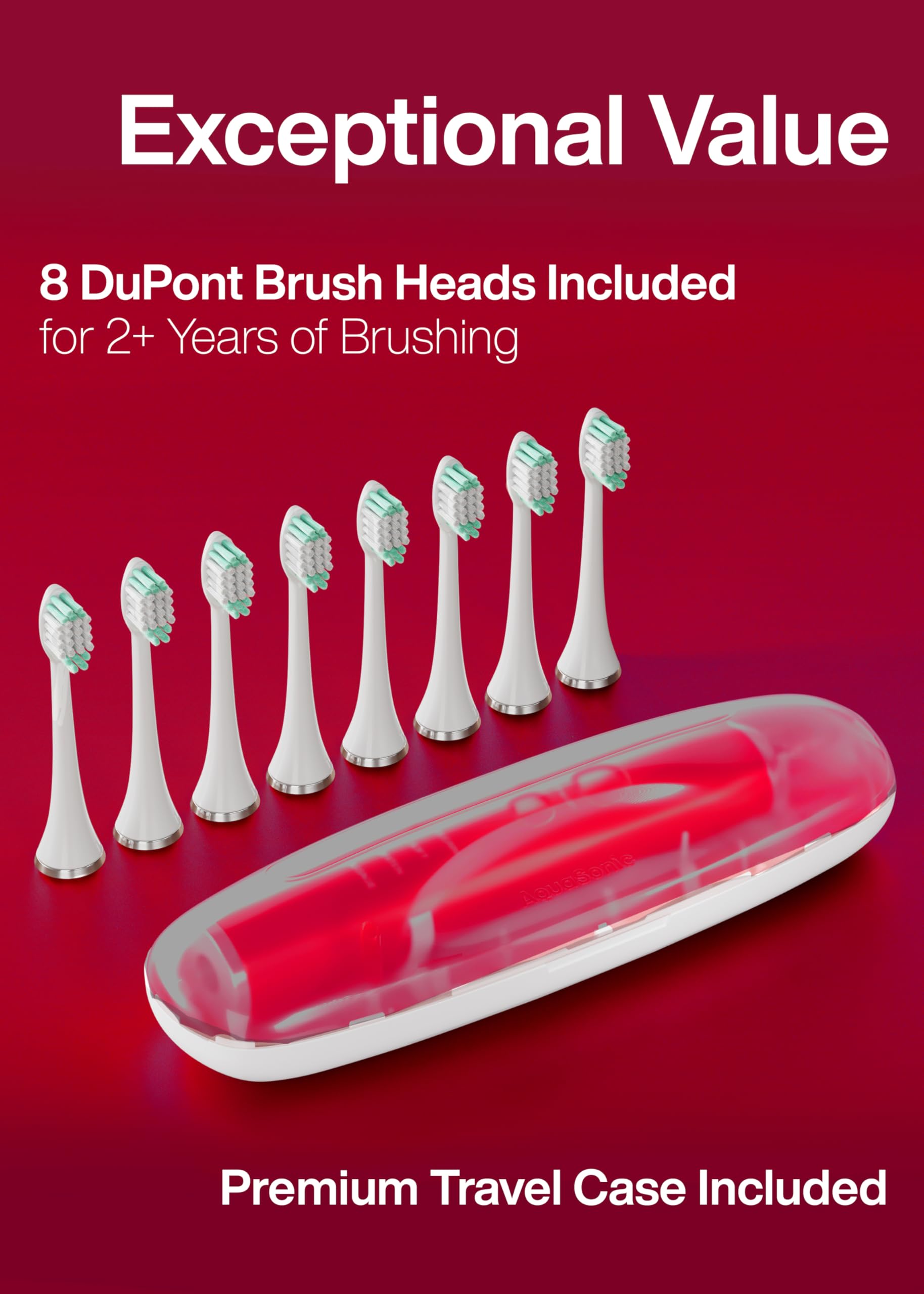Aquasonic Vibe Ruby wireless charging pad powering the toothbrush cordlessly