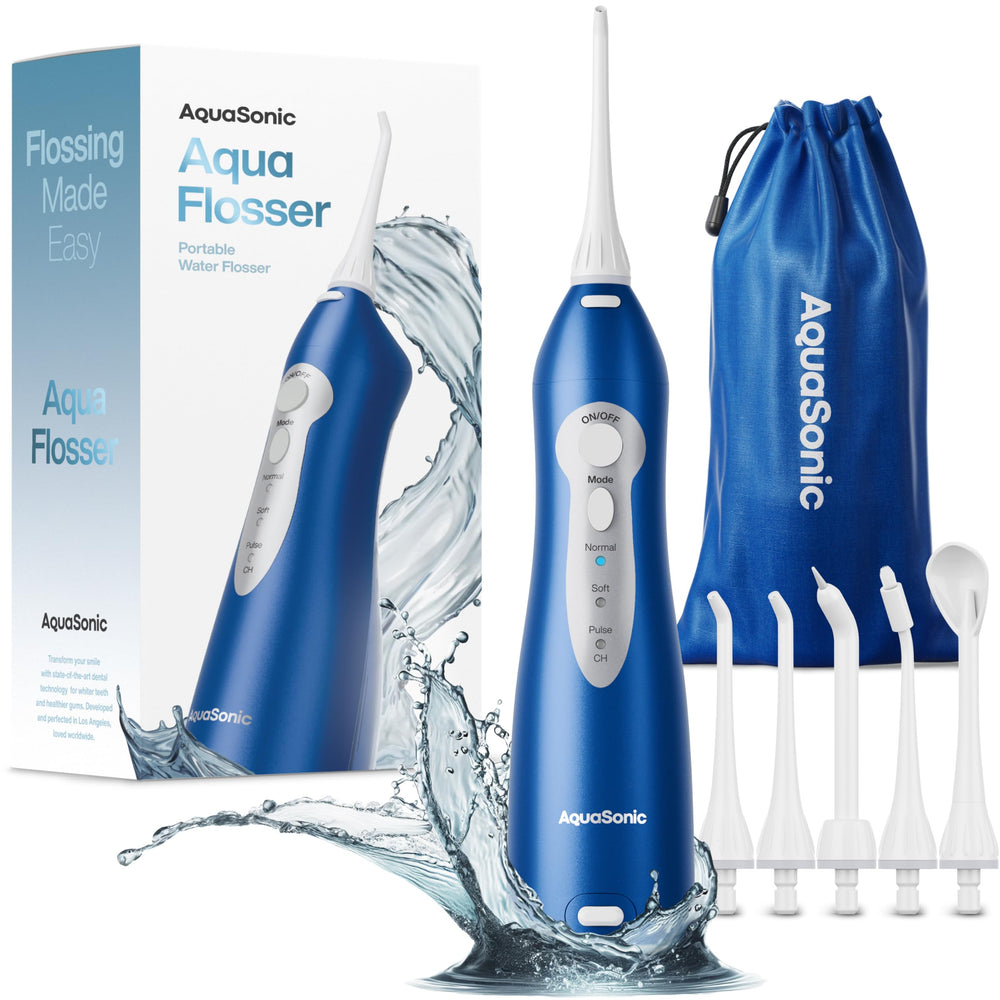 AquaSonic Water Flosser battery view shows long-lasting power for extended use.