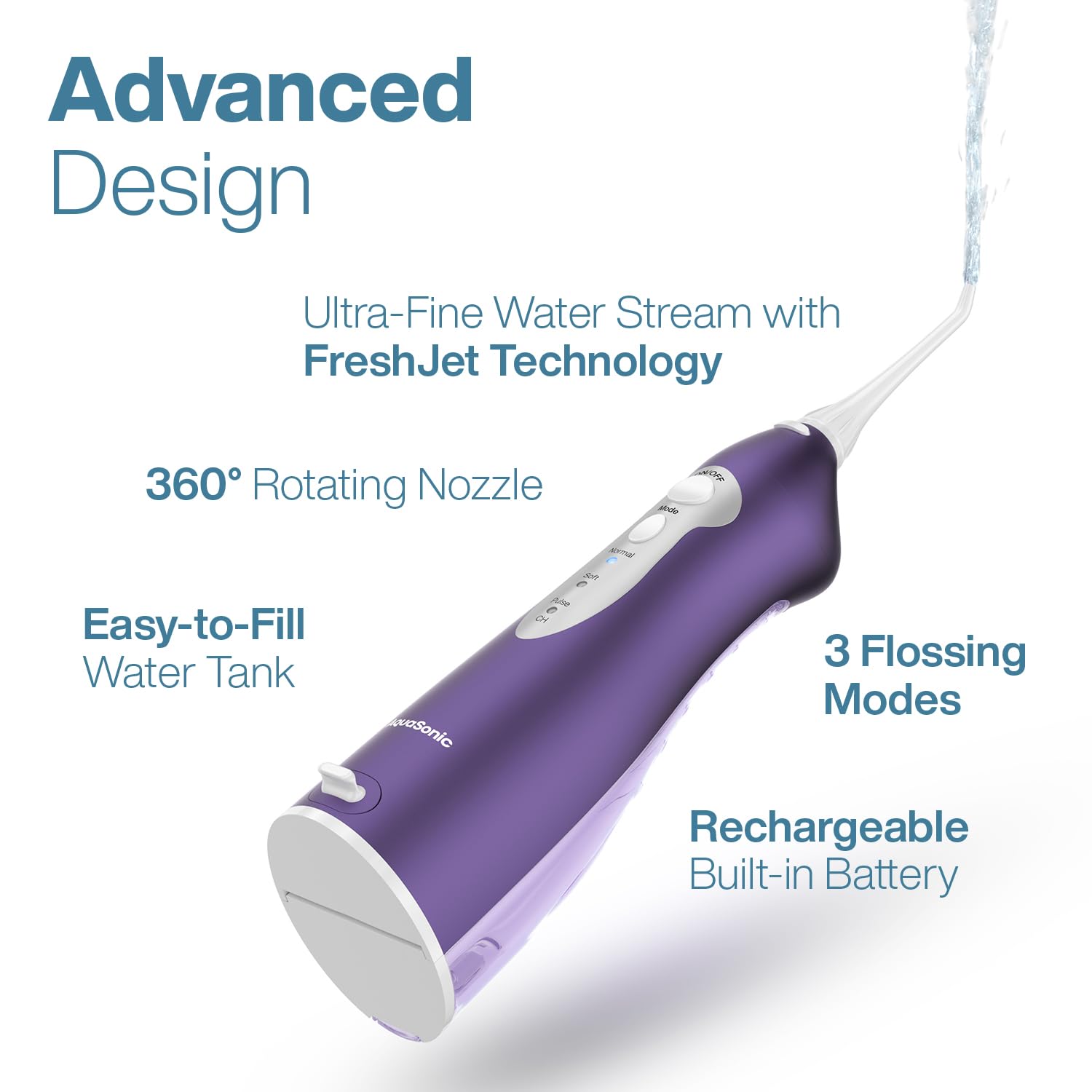 Braces-friendly cleaning with Aquasonic water flosser rotating tips