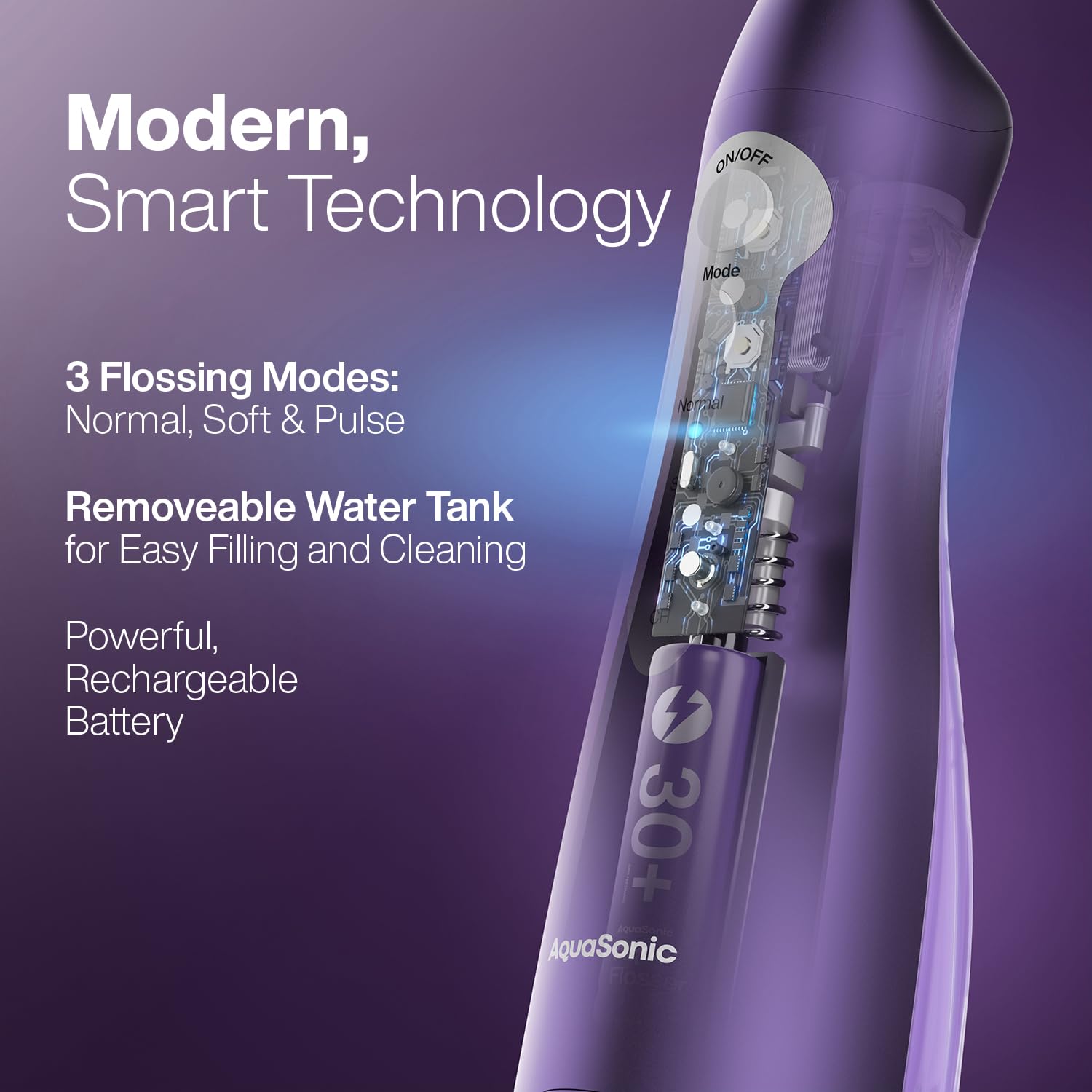 Aquasonic water flosser travel bag and compact design for on-the-go