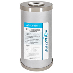 Aquasure Fortitude V2 sediment filter assembly reduces particles for cleaner water