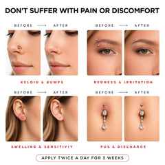 Aquia ear-piercing-cleaner-application mist being used to care for ears.