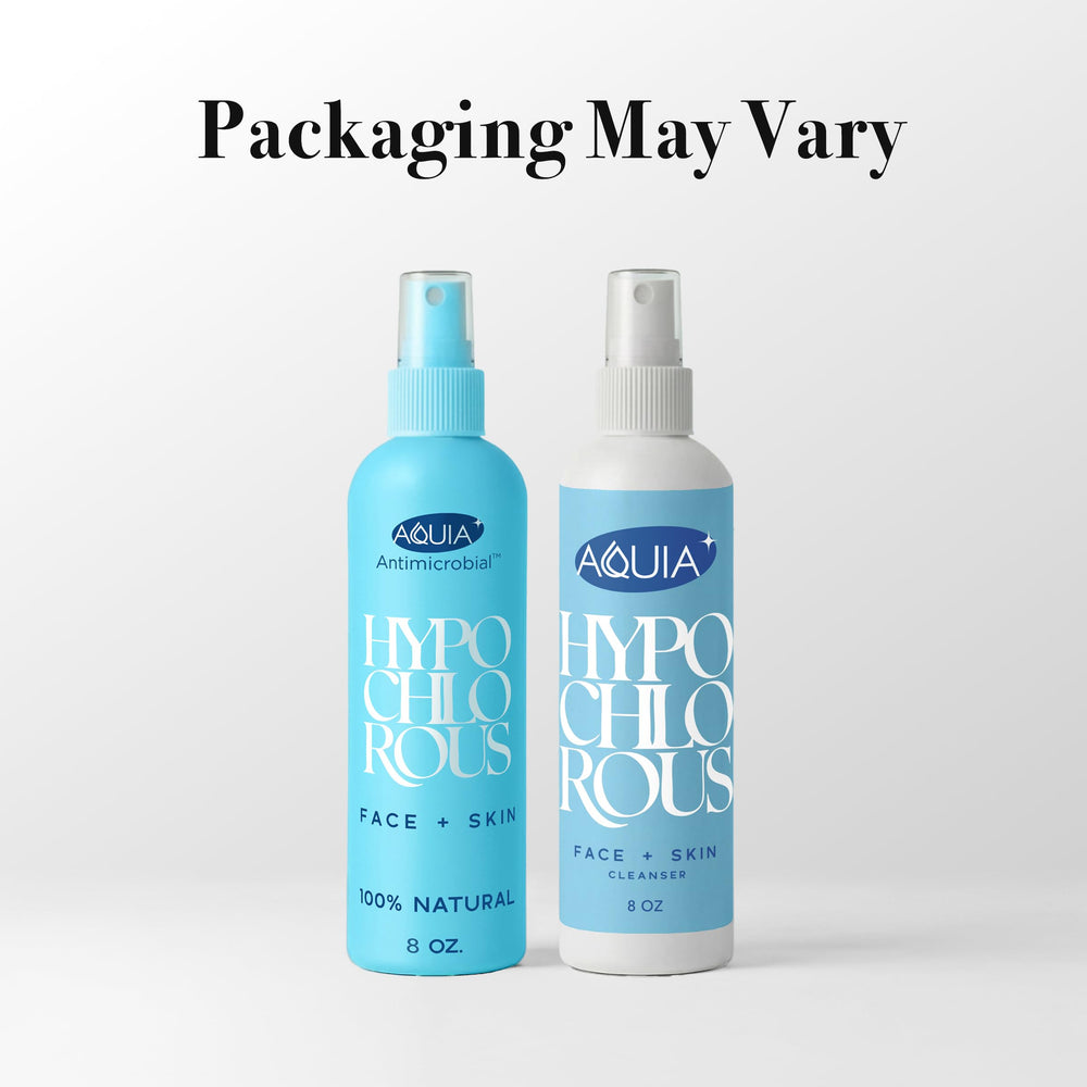 Aquia hypochlorous spray skin cleanser for daily use on all skin types.