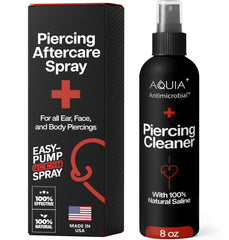 Aquia piercing-aftercare-spray bottle with a gentle mist for clean piercings.