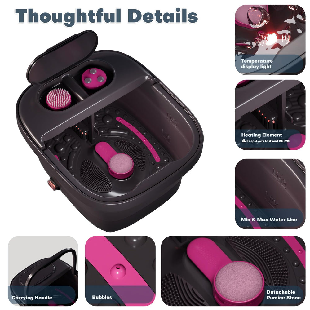 Aqvesane pedicure attachments: pumice stone, massage head, and brush.